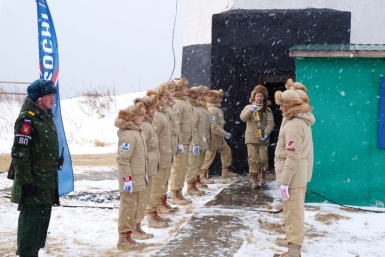 Зажжение огня III Зимних Всемирных военных игр на Сахалине от маяка на мысе Лопатина Максим Мажарин, ИА SakhalinMedia