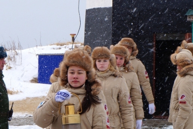 Зажжение огня III Зимних Всемирных военных игр на Сахалине от маяка на мысе Лопатина Максим Мажарин, ИА SakhalinMedia