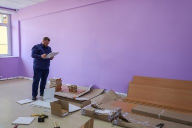 Работы в помещении будущего детского культурно-просветительского центра в Корсакове пресс-служба правительства Сахалинской области