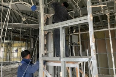 Капитальный ремонт второго этажа поликлиники Корсаковской ЦРБ пресс-служба министерства здравоохранения Сахалинской области