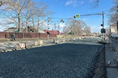 В Южно-Сахалинске наращивают темпы ремонта участка проспекта Мира пресс-служба министерства транспорта и дорожного хозяйства Сахалинской области