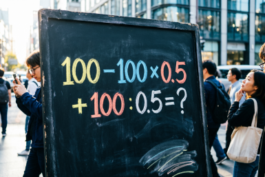 100 − 100 × 0,5 + 100 : 0,5 = ? — 90% ошибаются в этом примере. А вы решите за 20 секунд?