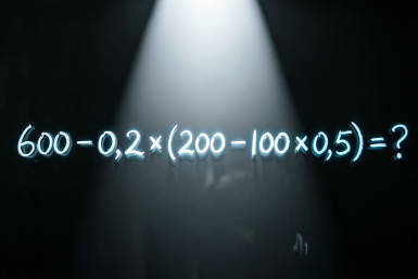 Математическая ловушка: 600 − 0,2 × (200 − 100 × 0,5) — решите за 20 секунд!