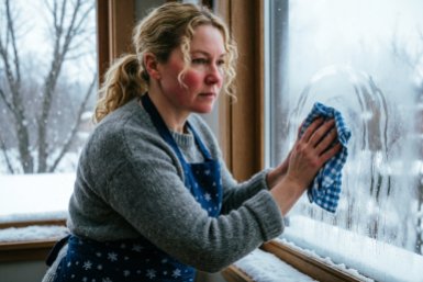 1 капля на тряпку — и зимой окна больше не текут: подоконник сухой, никаких мокрых дорожек
