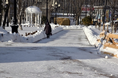 Уборка снега в Южно-Сахалинске Юрий Гуршал