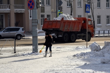 Уборка снега в Южно-Сахалинске Юрий Гуршал