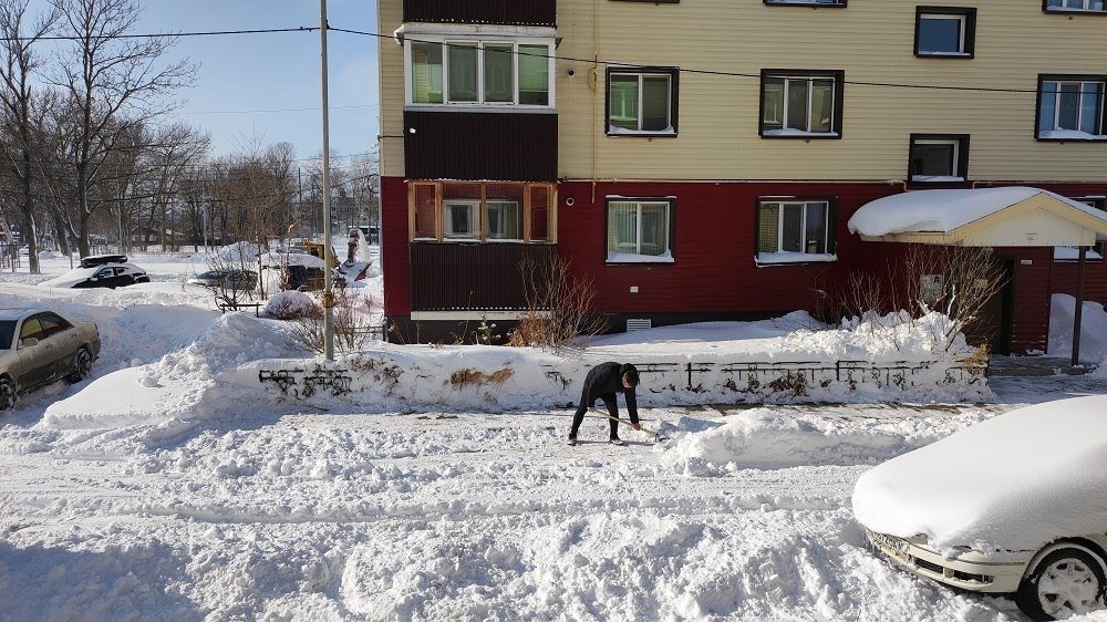 Уборка снега в Южно-Сахалинске пресс-служба ГЖИ Сахалинской области