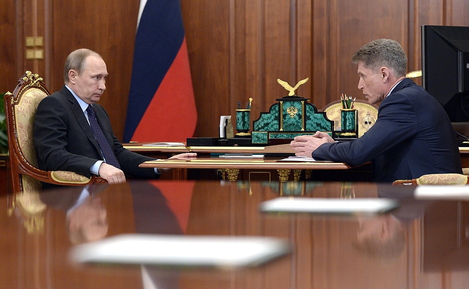 Владимир Путин и Олег Кожемяко