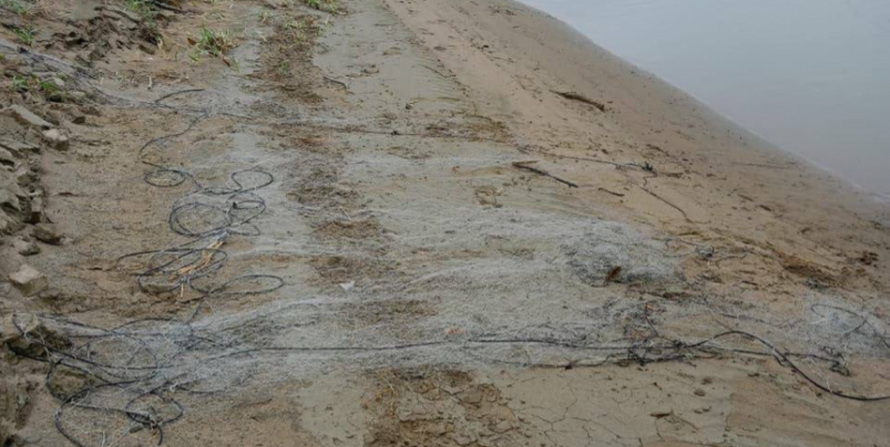 Инспекторы рыбоохраны обнаружили 15-метровую сеть браконьеров в реке Долинского района
