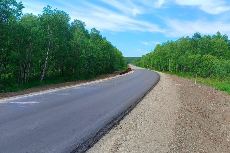 На федеральной трассе "Южно-Сахалинск — Оха" устранили грунтовый разрыв