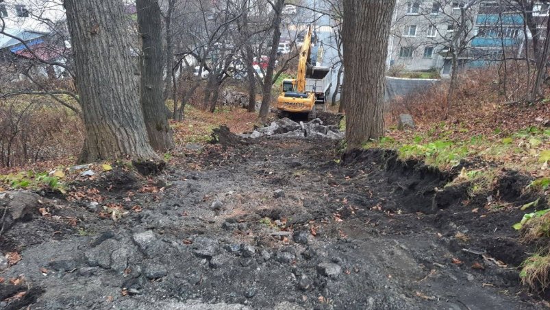 В Корсакове разрушили лестницу японского храма Анива-дзиндзя