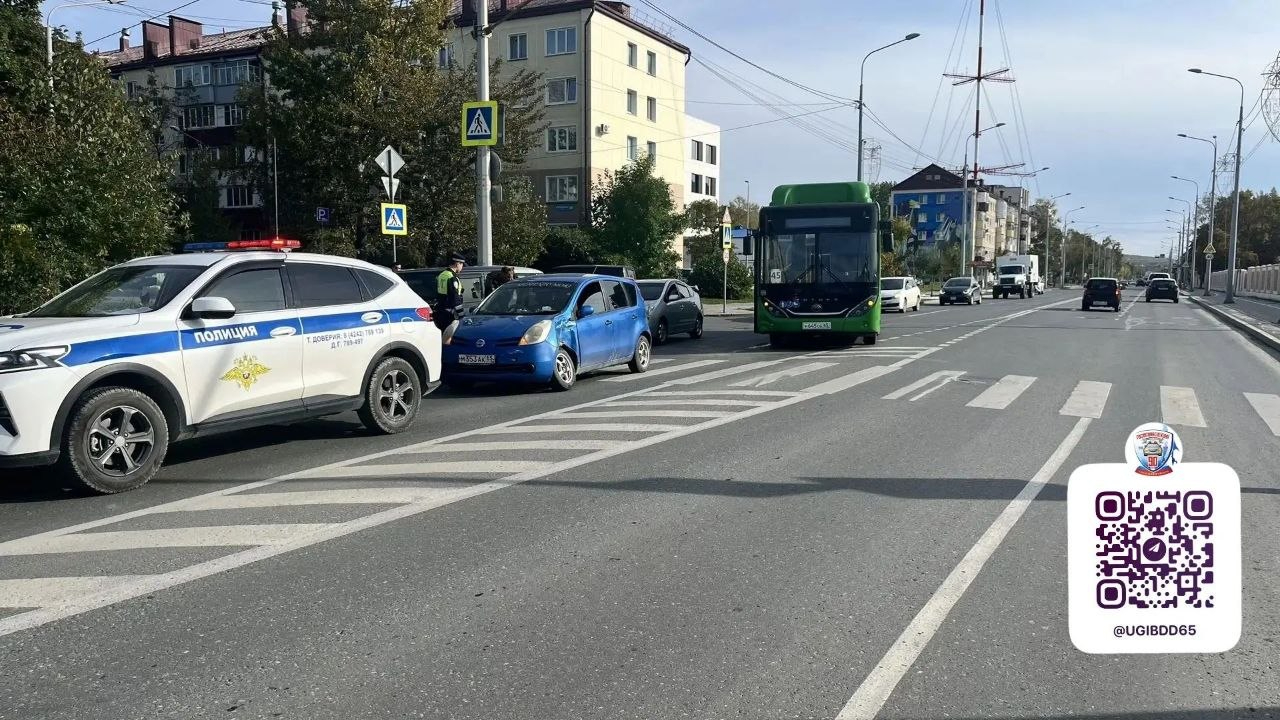 Фото с места происшествия УГИБДД УМВД России по Сахалинской области